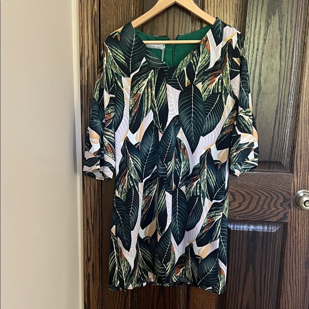 Tropical Leaf Print Dress